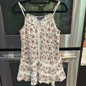 American Eagle Outfitters Pink Cream Fitted‎ Ruffled Camisole